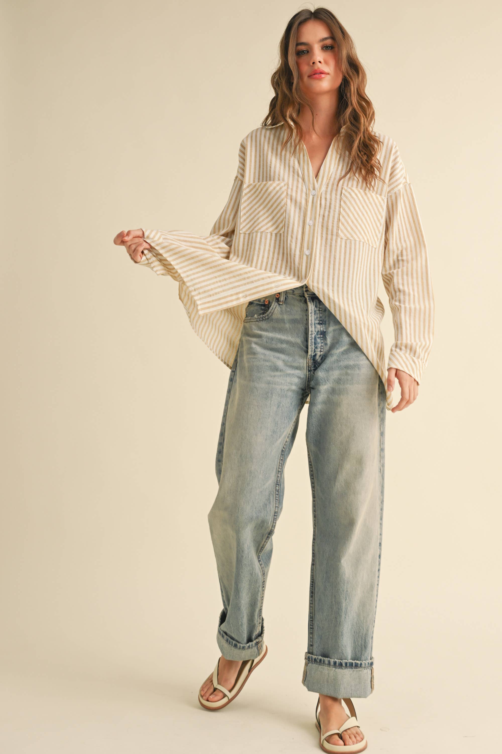 Olea Striped Button-Down Shirt