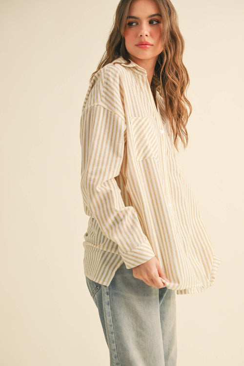 Olea Striped Button-Down Shirt